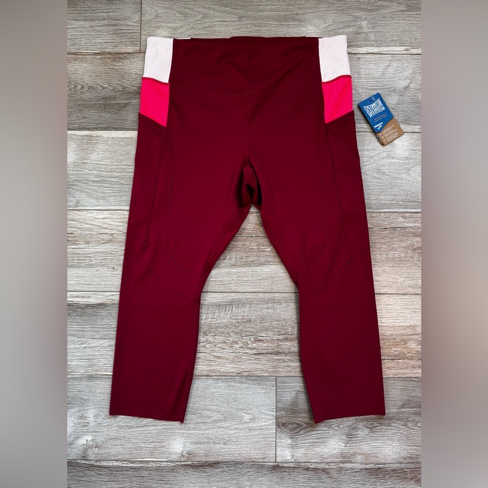 Brooks Womens XL Method 3/4 Running Tights High-Rise Performance Athletic Capri - Picture 4 of 11
